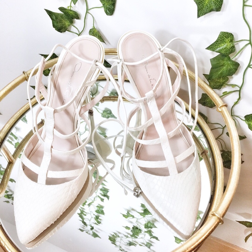 Oscar de la Renta - Embossed snakeskin heels